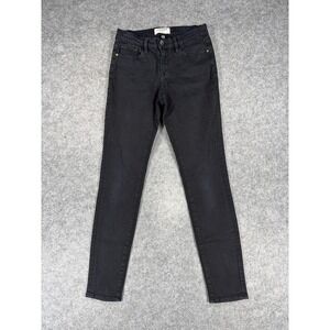 FRAME Jeans Womens 27 27x28 Black Skinny Stretch‎ Denim Noir 5-Pocket Zip Fly